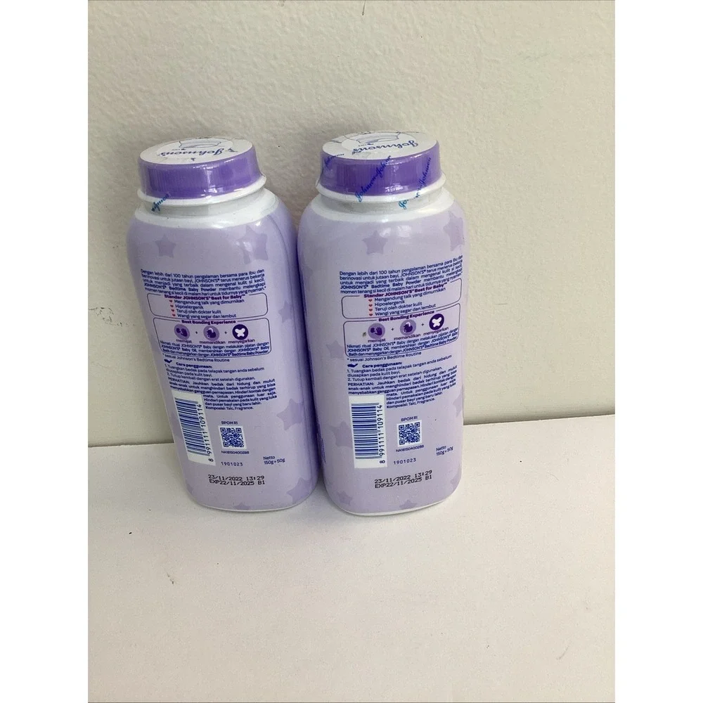 Lot Of 2 Johnson's Bedtime Baby Powder Natural Calm With Extra 50g, 150g + 50g